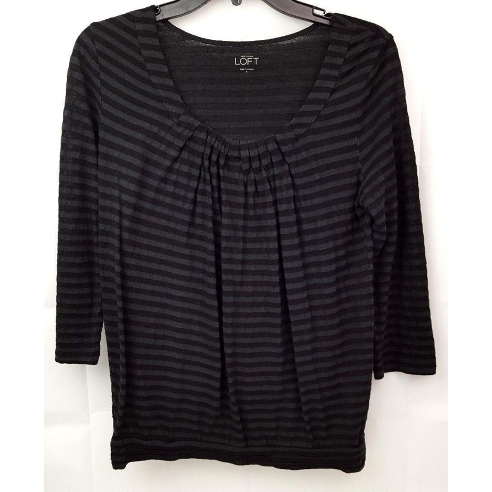 Ann Taylor Loft‎ Black Burnout Top Size Small